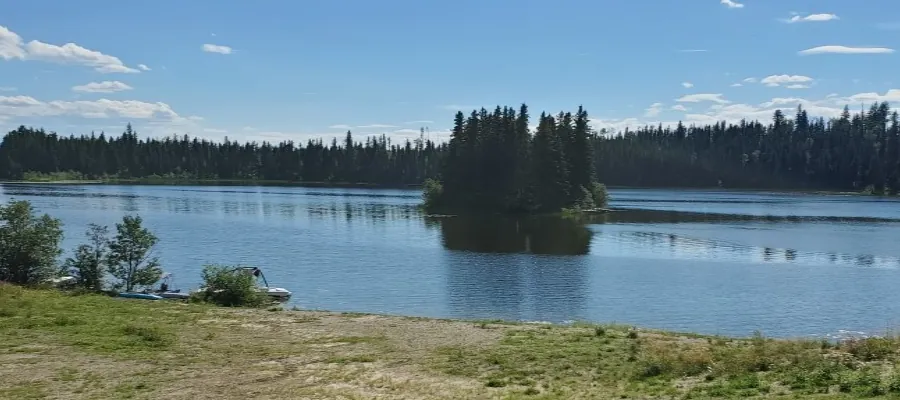 Lake view with the island
