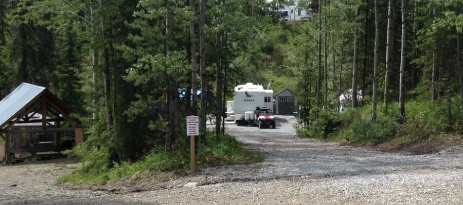 Gravel road into the park